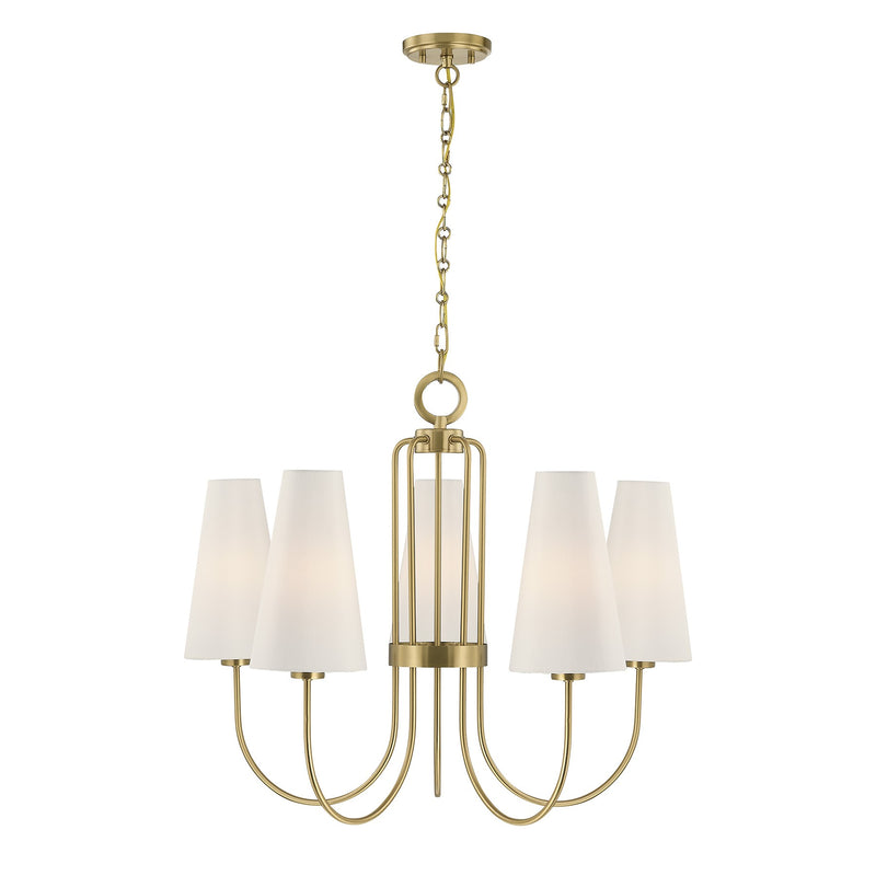Savoy House 1-4703-5-322 Five Light Chandelier, Warm Brass