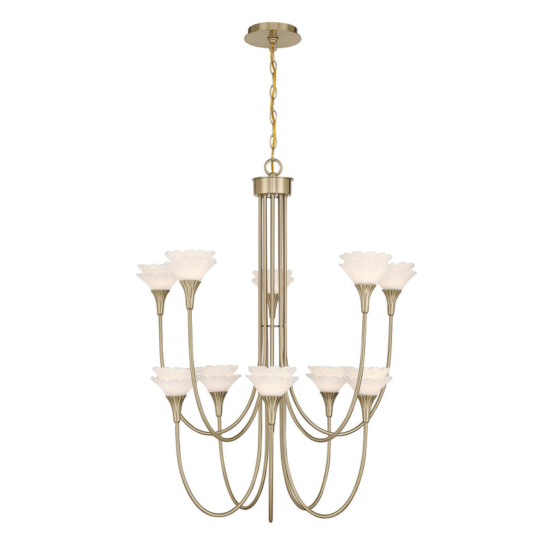 Savoy House 1-5083-10-127 Ten Light Chandelier, Noble Brass