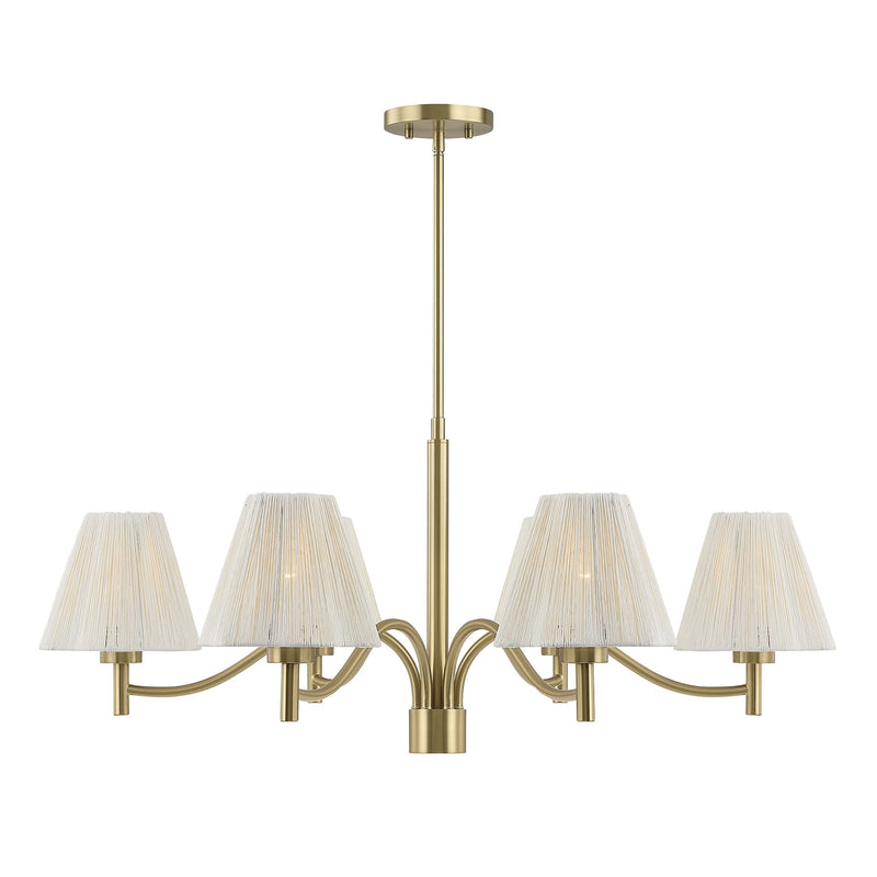Savoy House 1-6084-6-127 Six Light Chandelier, Noble Brass