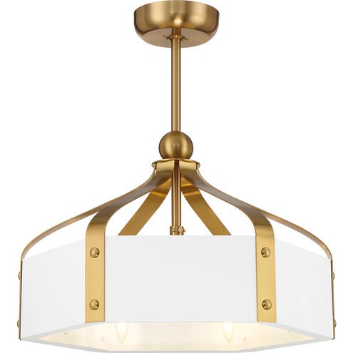 Savoy House 26-FD-7806-142 LED Fan D'Lier, White w/Warm Brass