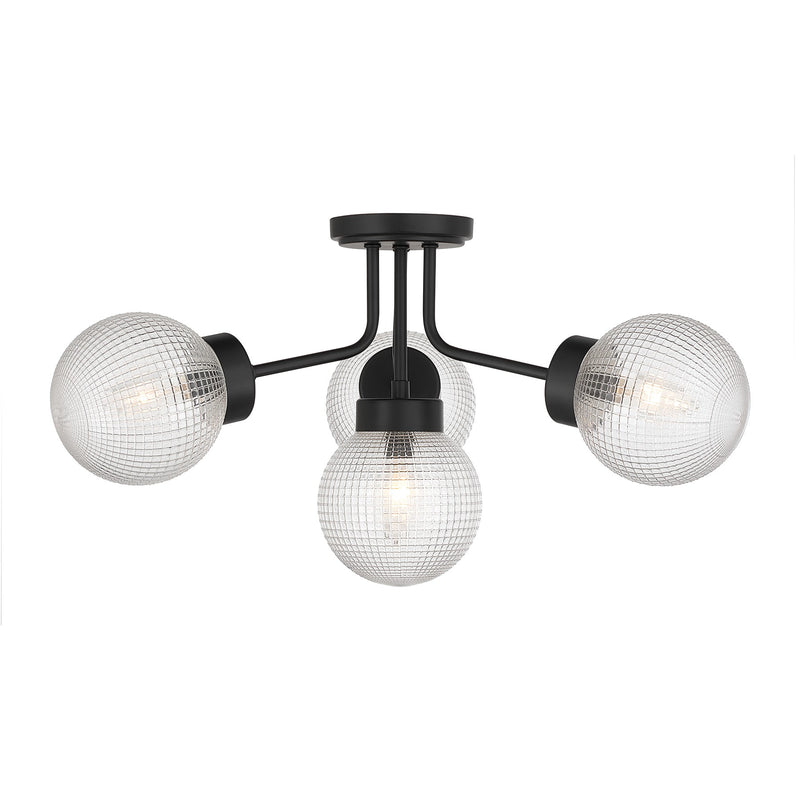 Savoy House 6-3364-4-89 Four Light Semi-Flush Mount, Matte Black