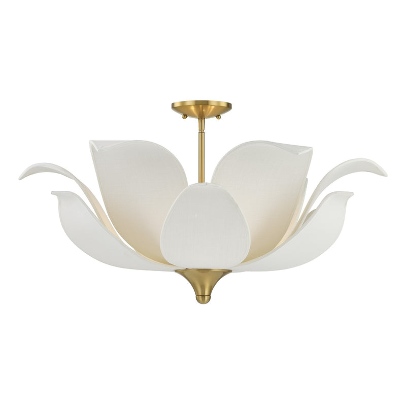 Savoy House 6-7163-6-322 Six Light Convertible Semi-Flush/Pendant, Warm Brass