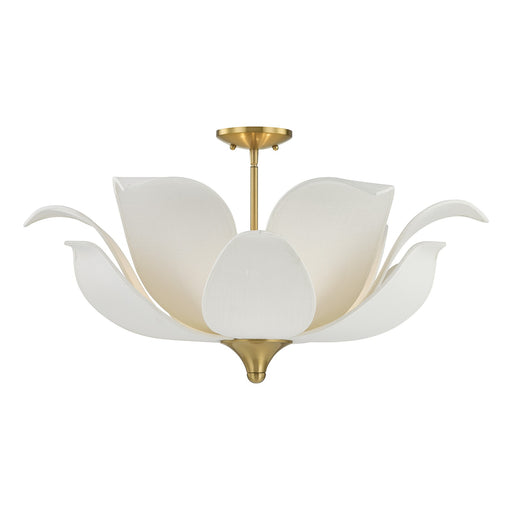 Savoy House 6-7163-6-322 Six Light Convertible Semi-Flush/Pendant, Warm Brass