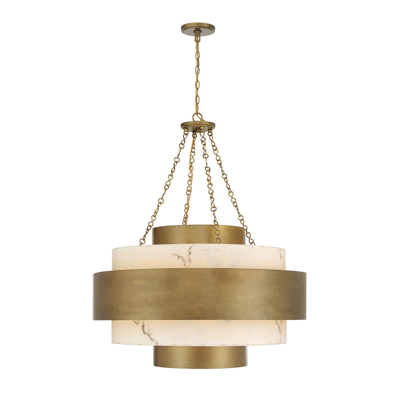 Savoy House 7-3092-8-339 Eight Light Pendant, Antique Patina
