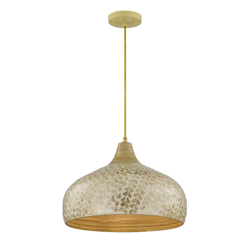 Savoy House 7-9877-1-336 One Light Pendant, Ivory/Gold Shell