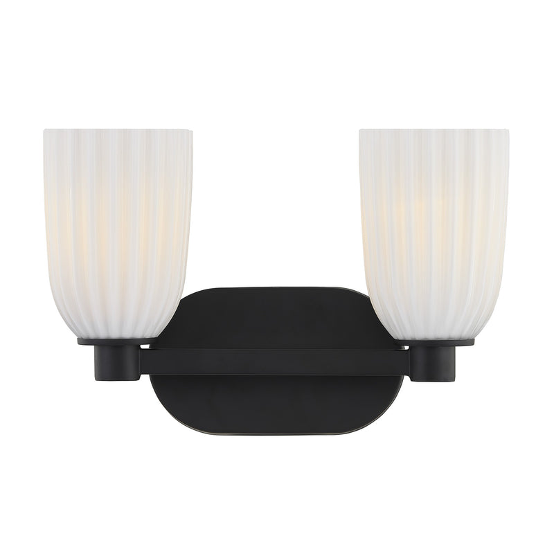 Savoy House 8-1245-2-BK Two Light Bathroom Vanity, Matte Black