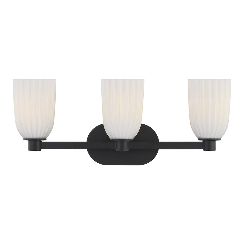 Savoy House 8-1245-3-BK Three Light Bathroom Vanity, Matte Black