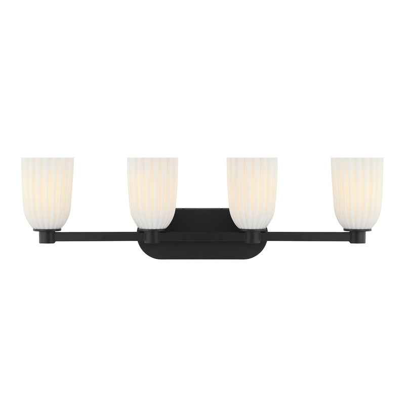 Savoy House 8-1245-4-BK Four Light Bathroom Vanity, Matte Black