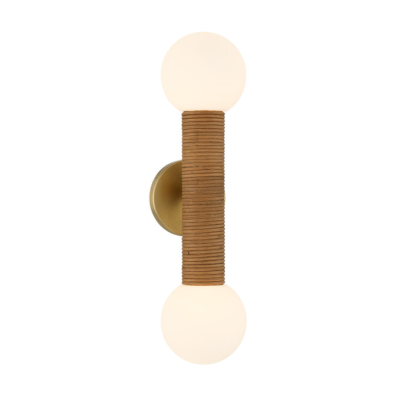 Savoy House 9-4081-2-322 Two Light Wall Sconce, Warm Brass