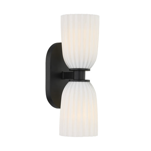 Savoy House 9-1245-2-BK Two Light Wall Sconce, Matte Black