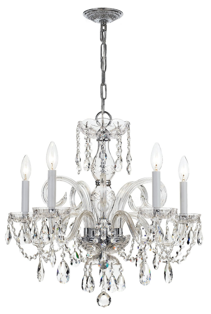Crystorama 1005-CH-CL-MWP Traditional Crystal Five Light Chandelier Polished Chrome Main Image.jpg