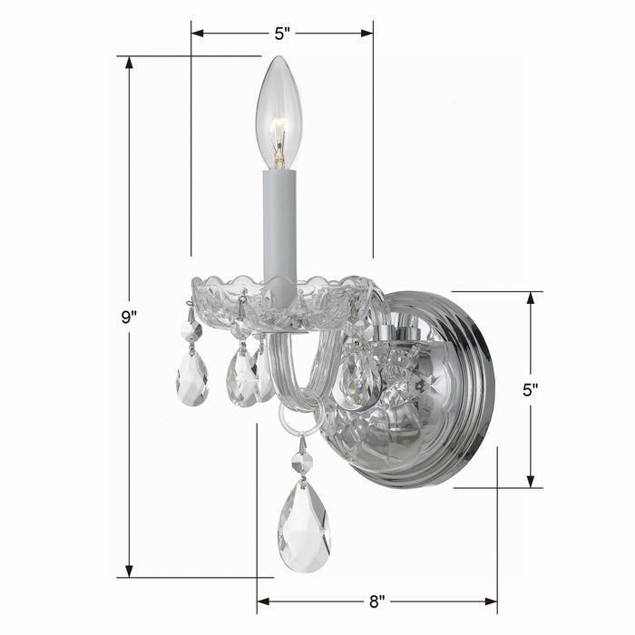 Crystorama 1031-CH-CL-SAQ Traditional Crystal One Light Wall Sconce Polished Chrome Alternate Image.jpg