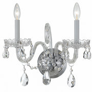 Crystorama 1032-CH-CL-SAQ Traditional Crystal Two Light Wall Sconce Polished Chrome Main Image.jpg