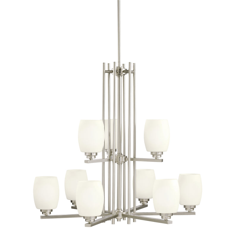 Kichler 1897NI Nine Light Chandelier, Brushed Nickel