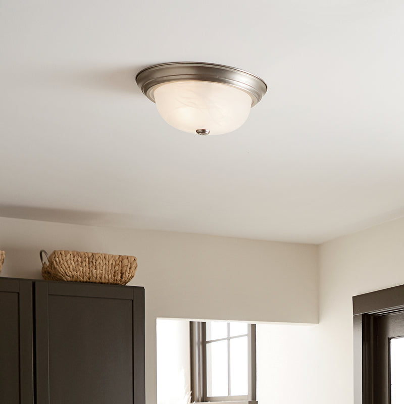 Kichler 8109NI Two Light Flush Mount, Brushed Nickel (4)