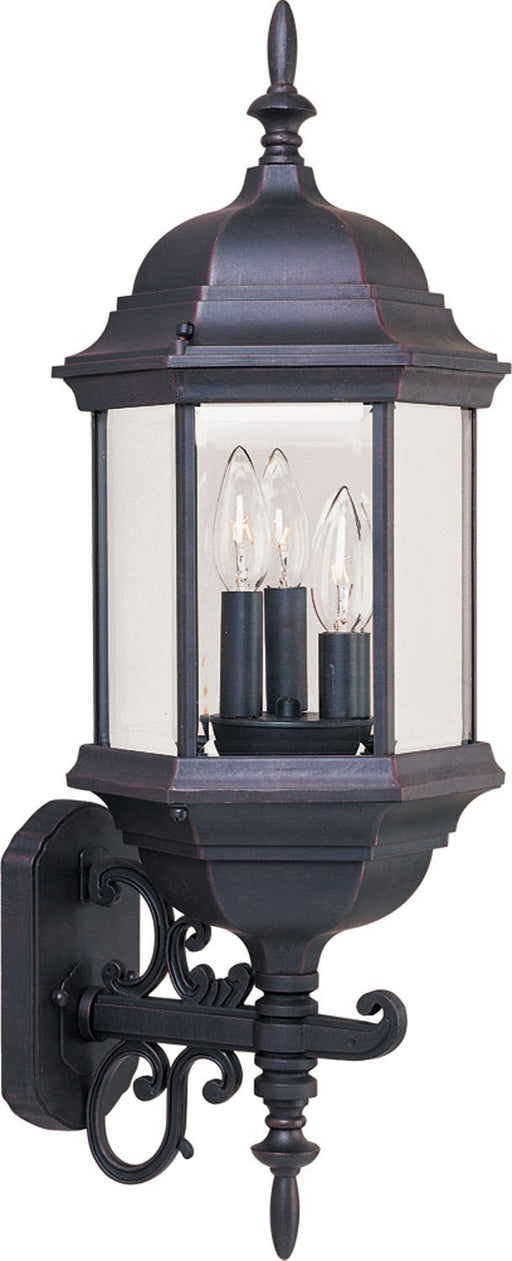 Maxim 1074CLEB Builder Cast Three Light Outdoor Wall Lantern, Empire Bronze Main Image.jpg