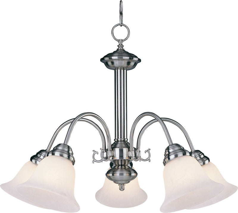 Maxim 2698MRSN Malaga Five Light Chandelier, Satin Nickel Main Image.jpg