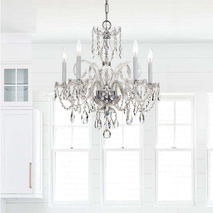 Crystorama 1005-CH-CL-SAQ Traditional Crystal Five Light Chandelier Polished Chrome Alternate Image.jpg