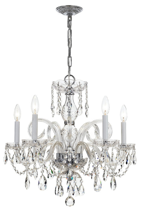 Crystorama 1005-CH-CL-SAQ Traditional Crystal Five Light Chandelier Polished Chrome Main Image.jpg