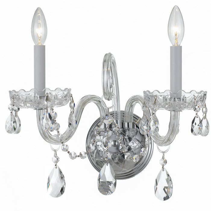 Crystorama 1032-CH-CL-S Traditional Crystal Two Light Wall Sconce Polished Chrome Main Image.jpg