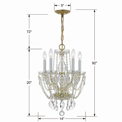 Crystorama 1129-PB-CL-MWP Traditional Crystal Five Light Mini Chandelier Polished Brass Alternate Image.jpg