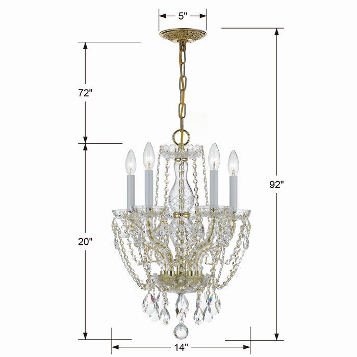 Crystorama 1129-PB-CL-MWP Traditional Crystal Five Light Mini Chandelier Polished Brass Alternate Image.jpg