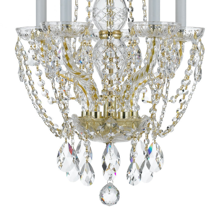 Crystorama 1129-PB-CL-MWP Traditional Crystal Five Light Mini Chandelier Polished Brass Alternate Image 4.jpg