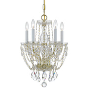 Crystorama 1129-PB-CL-MWP Traditional Crystal Five Light Mini Chandelier Polished Brass Main Image.jpg