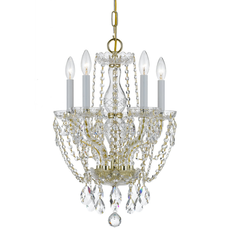 Crystorama 1129-PB-CL-MWP Traditional Crystal Five Light Mini Chandelier Polished Brass Main Image.jpg