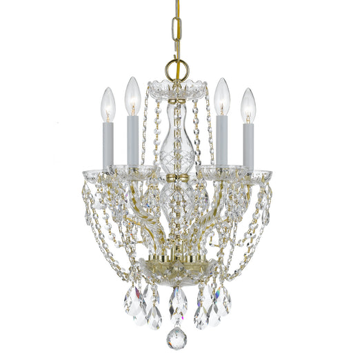 Crystorama 1129-PB-CL-MWP Traditional Crystal Five Light Mini Chandelier Polished Brass Main Image.jpg