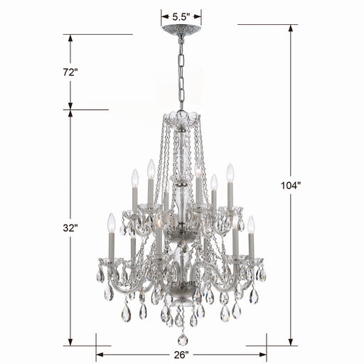 Crystorama 1137-CH-CL-SAQ Traditional Crystal 12 Light Chandelier Polished Chrome Alternate Image.jpg