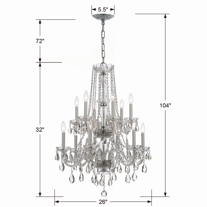 Crystorama 1137-CH-CL-SAQ Traditional Crystal 12 Light Chandelier Polished Chrome Alternate Image.jpg