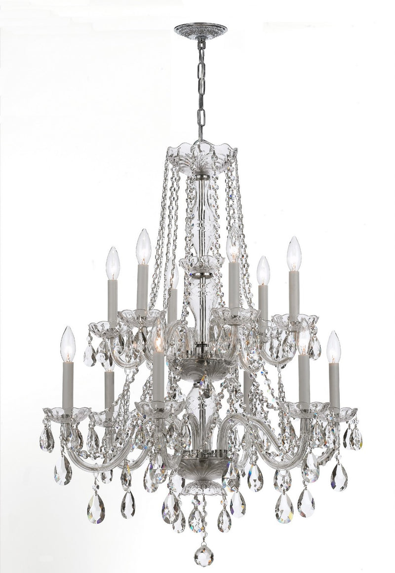 Crystorama 1137-CH-CL-SAQ Traditional Crystal 12 Light Chandelier Polished Chrome Main Image.jpg