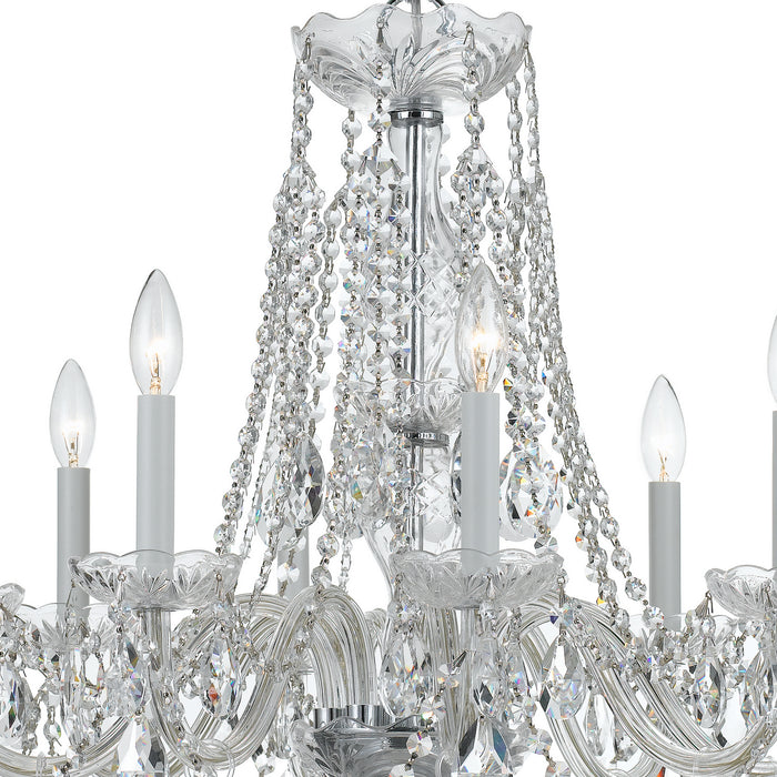 Crystorama 1138-CH-CL-S Traditional Crystal Eight Light Chandelier Polished Chrome Alternate Image 2.jpg