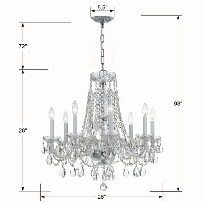 Crystorama 1138-CH-CL-S Traditional Crystal Eight Light Chandelier Polished Chrome Alternate Image 4.jpg