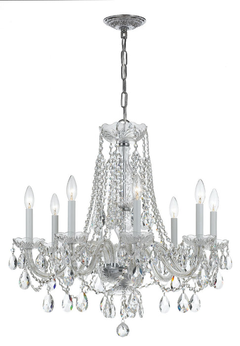 Crystorama 1138-CH-CL-S Traditional Crystal Eight Light Chandelier Polished Chrome Main Image.jpg