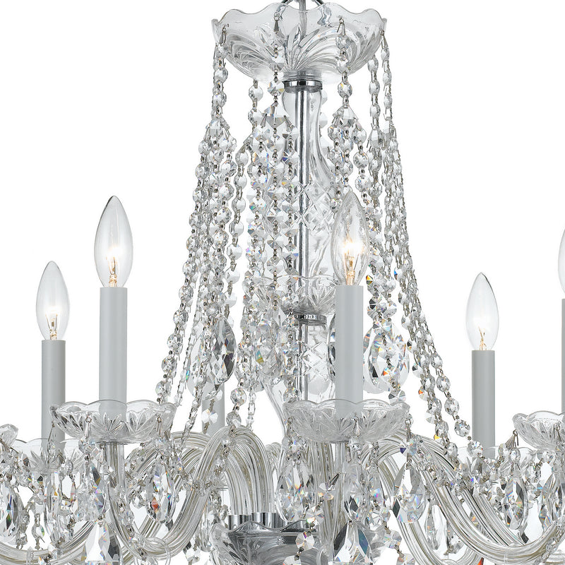 Crystorama 1138-CH-CL-SAQ Traditional Crystal Eight Light Chandelier Polished Chrome Alternate Image 2.jpg