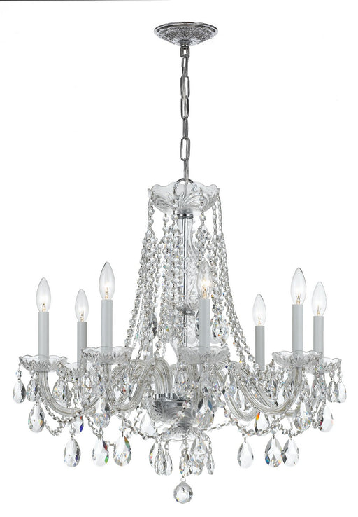 Crystorama 1138-CH-CL-SAQ Traditional Crystal Eight Light Chandelier Polished Chrome Main Image.jpg