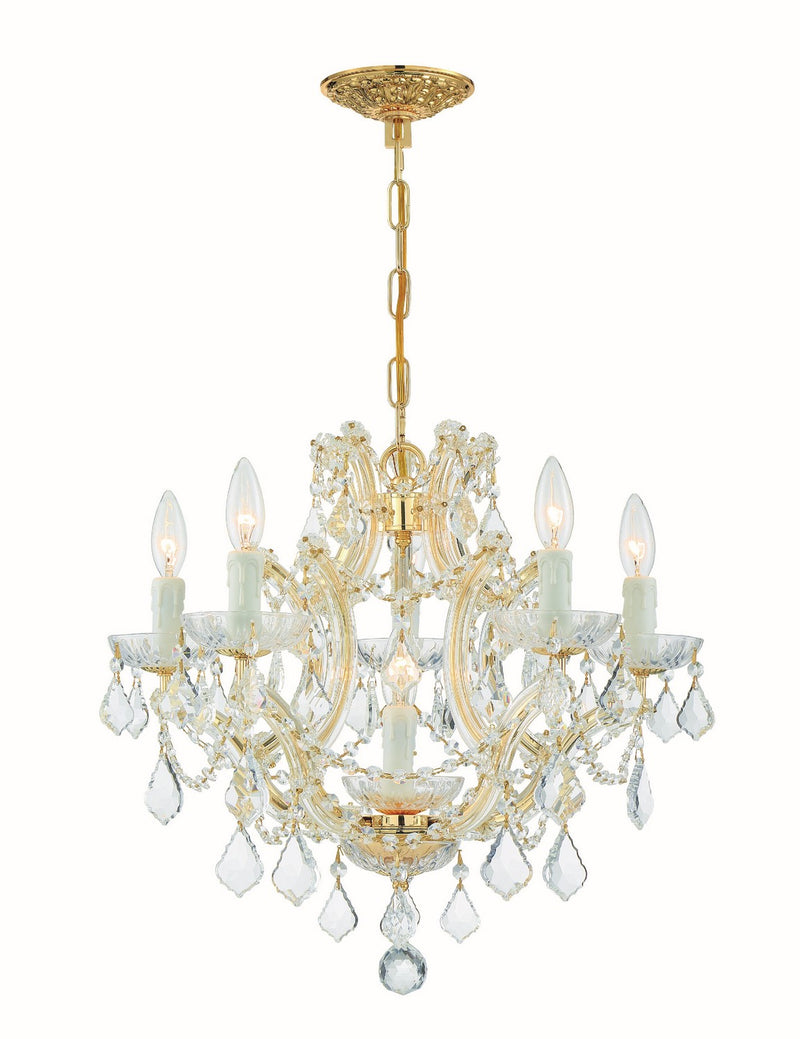 Crystorama 4405-GD-CL-S Maria Theresa Six Light Mini Chandelier Gold Main Image.jpg
