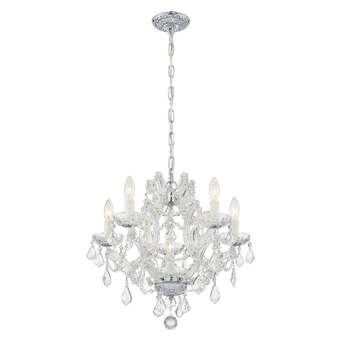 Crystorama 4405-CH-CL-SAQ Maria Theresa Six Light Mini Chandelier Polished Chrome Alternate Image.jpg