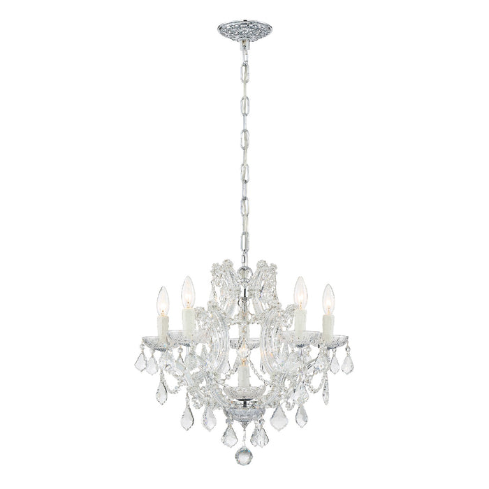 Crystorama 4405-CH-CL-SAQ Maria Theresa Six Light Mini Chandelier Polished Chrome Alternate Image 2.jpg