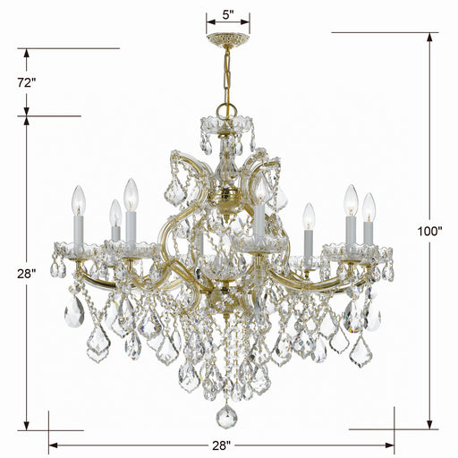 Crystorama 4409-GD-CL-S Maria Theresa Nine Light Chandelier Gold Alternate Image.jpg