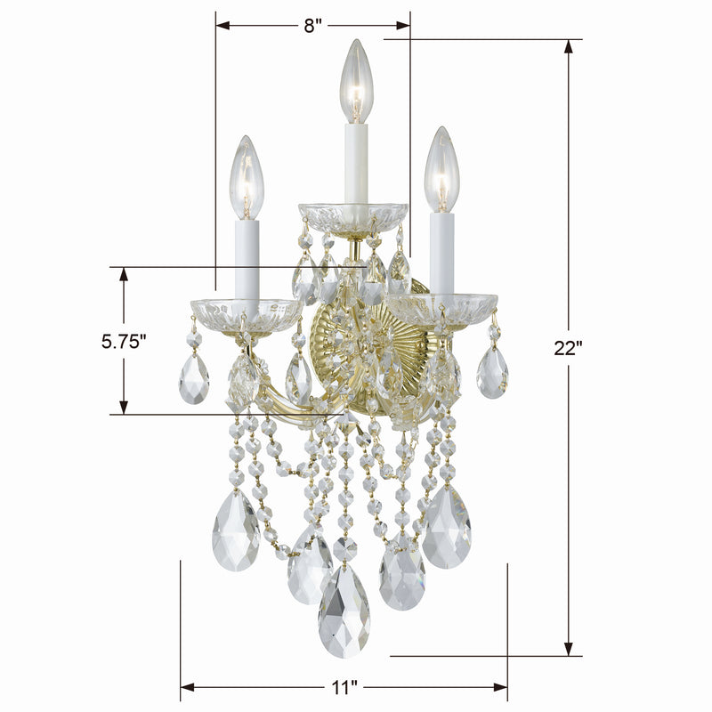 Crystorama 4423-GD-CL-SAQ Maria Theresa Three Light Wall Sconce Gold Alternate Image.jpg