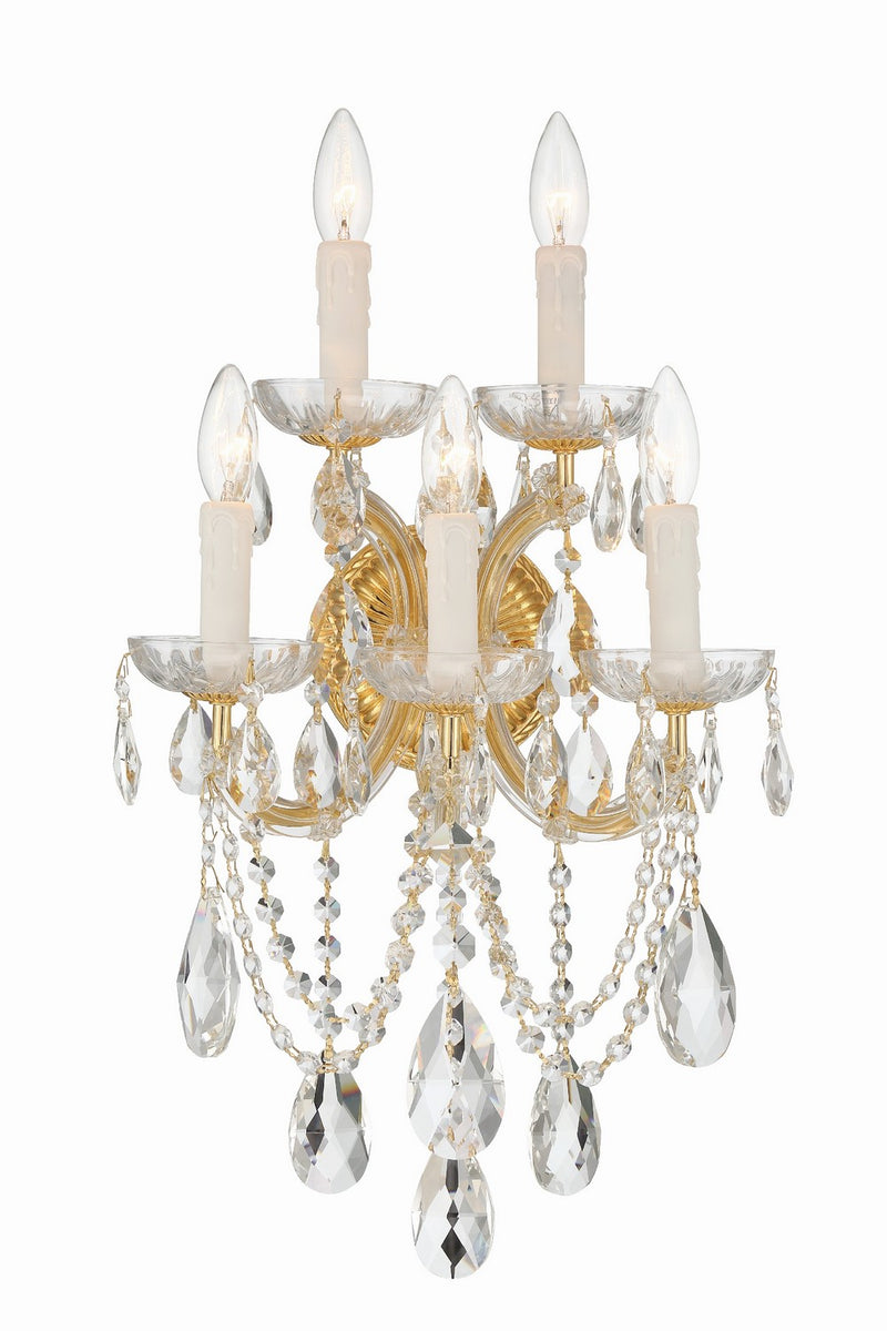 Crystorama 4425-GD-CL-S Maria Theresa Five Light Wall Sconce Gold Main Image.jpg