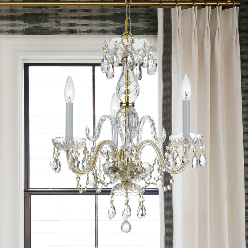 Crystorama 5044-PB-CL-SAQ Traditional Crystal Three Light Mini Chandelier Polished Brass Alternate Image 4.jpg