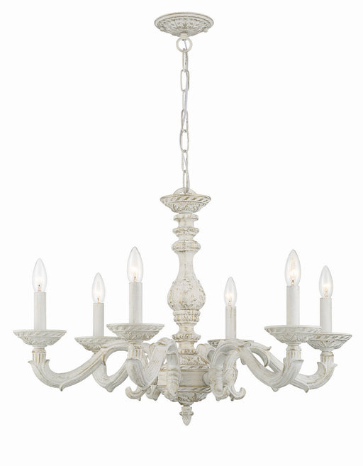 Crystorama 5126-AW Paris Market Six Light Chandelier Antique White Alternate Image.jpg