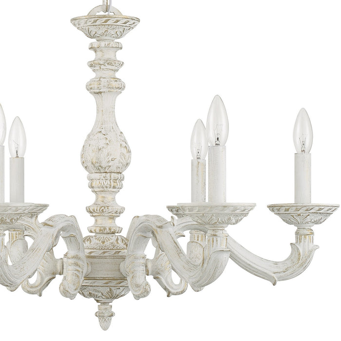 Crystorama 5126-AW Paris Market Six Light Chandelier Antique White Alternate Image 4.jpg