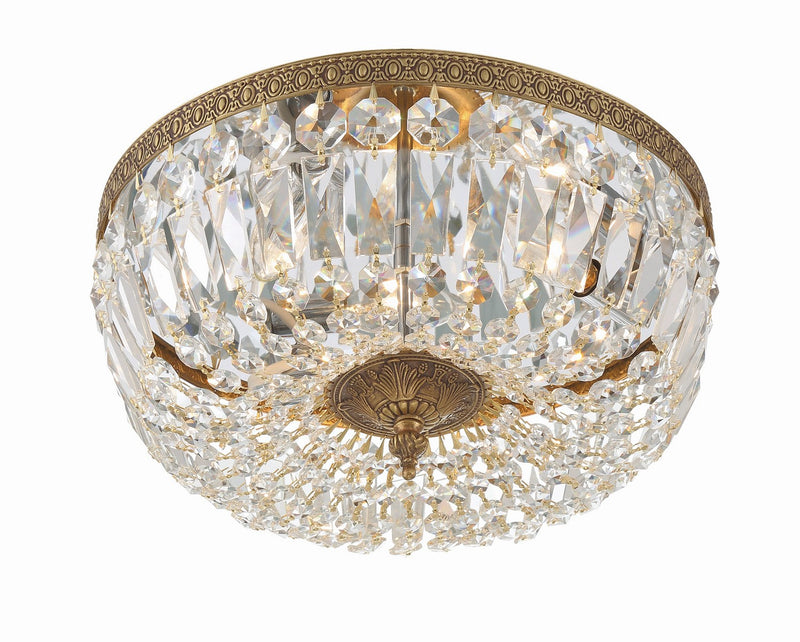 Crystorama 714-OB-CL-MWP Ceiling Mount Three Light Flush Mount Olde Brass Alternate Image 4.jpg
