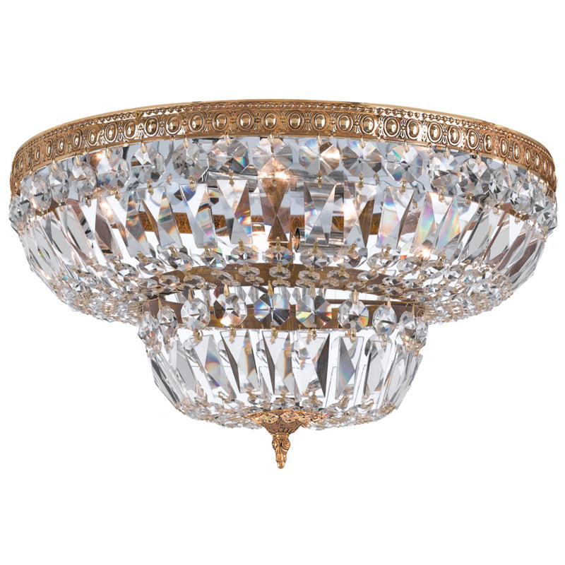 Crystorama 724-OB-CL-MWP Ceiling Mount Six Light Flush Mount Olde Brass Main Image.jpg