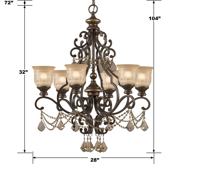 Crystorama 7516-BU-GT-MWP Norwalk Six Light Chandelier Bronze Umber Alternate Image.jpg
